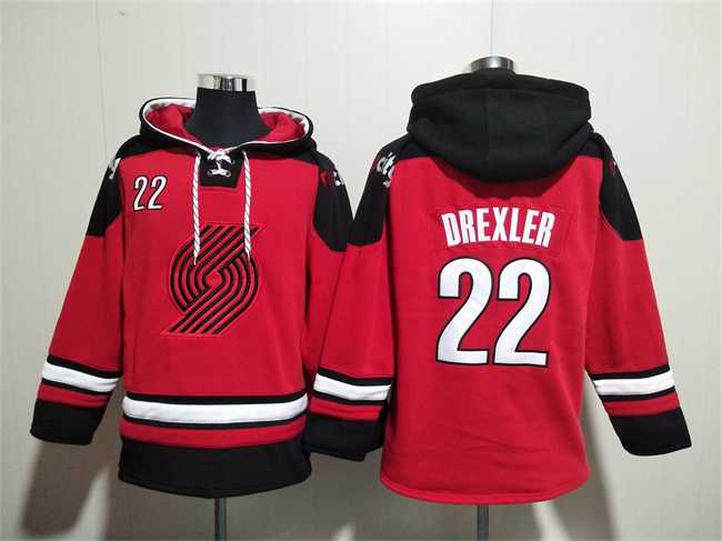 Men's Portland Trail Blazers #22 Clyde Drexler Red Lace-Up Pullover Hoodie,We sell and wholesale Men's Portland Trail Blazers #22 Clyde Drexler Red Lace-Up Pullover Hoodie on line form chian!